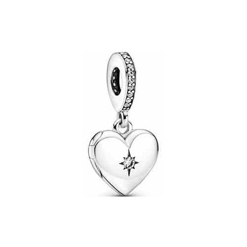 Corazón Relicario Brillante con Estrella