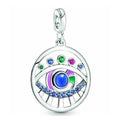 Charm Ojo Turco Plata con Circones Azules