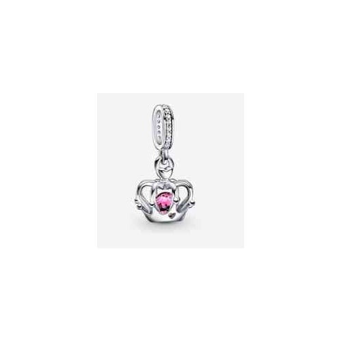 Charm Colgante Corona Radiante con Cristal Rosa