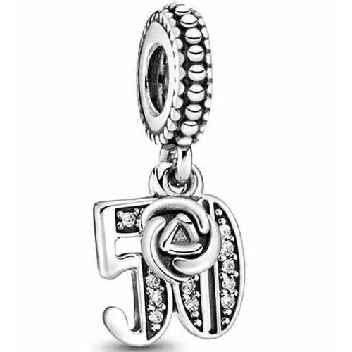 Charm "50 Aniversario" con Rosa y Cristales