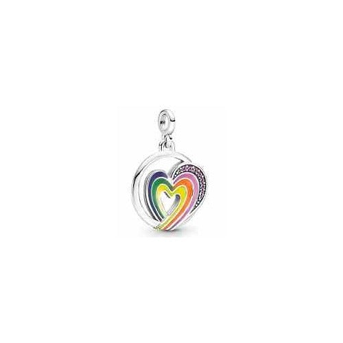 Charm corazón Arcoíris con Brillo