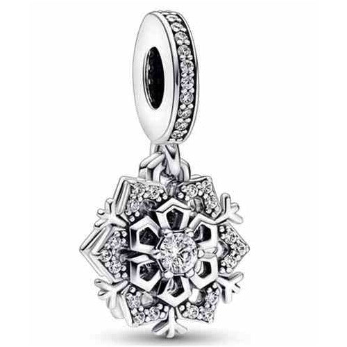 Charm Colgante Copo de Nieve Brillante
