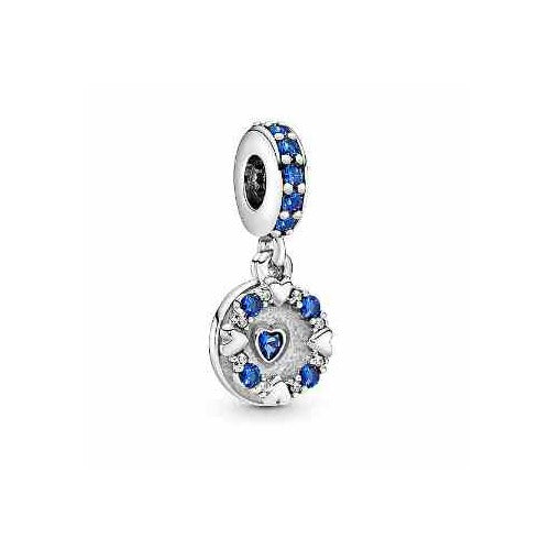 Charm Colgante Corazón Azul y Corazones Intercalados