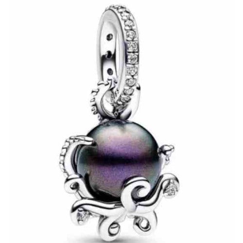 Charm Pulpo Abrazando Perla Morada