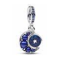 Colgante Luna y Estrella Azul Cobalto