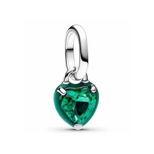Charm Corazón tipo Esmeralda Brillante