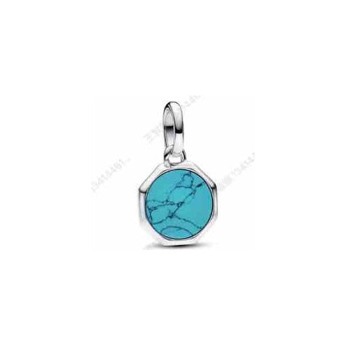 Charm Octogonal tipo Turquesa Brillante