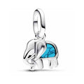 Charm Elefante Plateado con tipo Turquesa