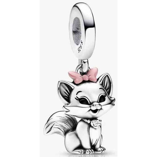 Charms Colgante Gatita Marie con Lazo Rosa y Brillante
