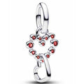 Charm Corazón Festivo con Cristales Rojos