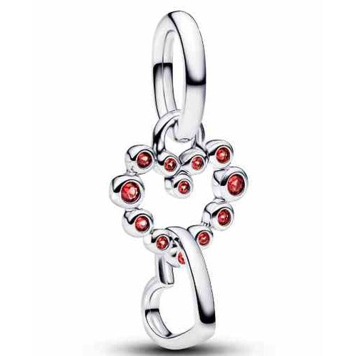 Charm Corazón Festivo con Cristales Rojos