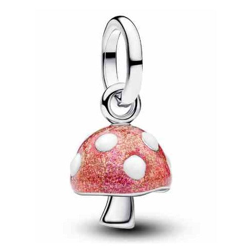 Dije de Honguito Rosa y Perlado
