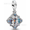 Charm Colgante Diseño Estilizado con Figuras y Cristales Azules