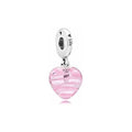 Corazón de Cristal Rosa con Inscripción "Life"