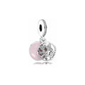 Dije "Jardín de Mariposas" en Plata y Esmalte Rosa