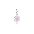 Charm Flor Rosa en Plata Esterlina y Esmalte