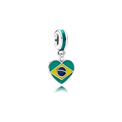 Corazón con bandera de Brasil
