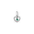 Corazón con Gema Verde Colgante