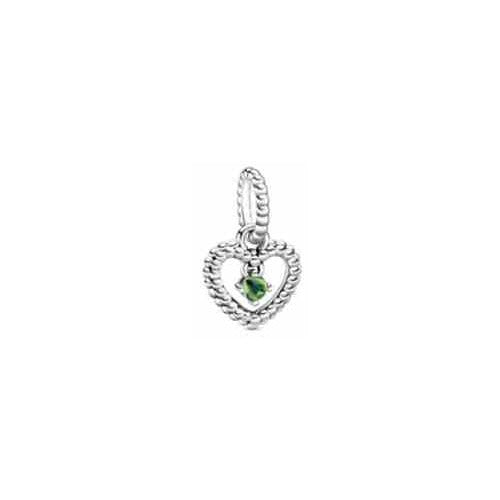 Corazón Colgante con Piedra Verde