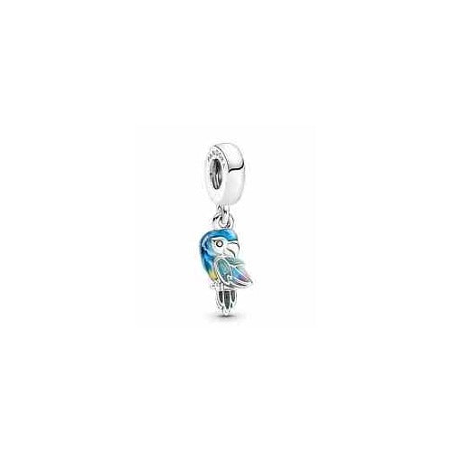 Charm Colgante Loro Azul y Dorado