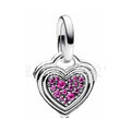 Corazón Brillante con Circonitas Rosas