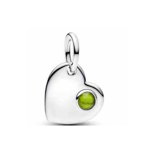 Corazón Plateado con Peridoto