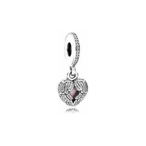 Corazón Alado con Cristal Rosa