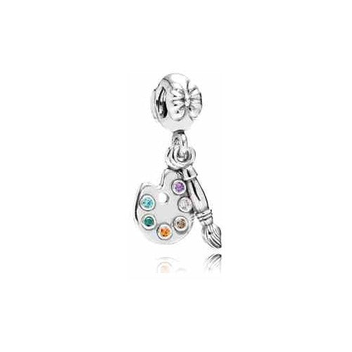 Charm Pincel y Paleta de Artista con Cristales