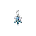 Charm Flor de Cristal Azul
