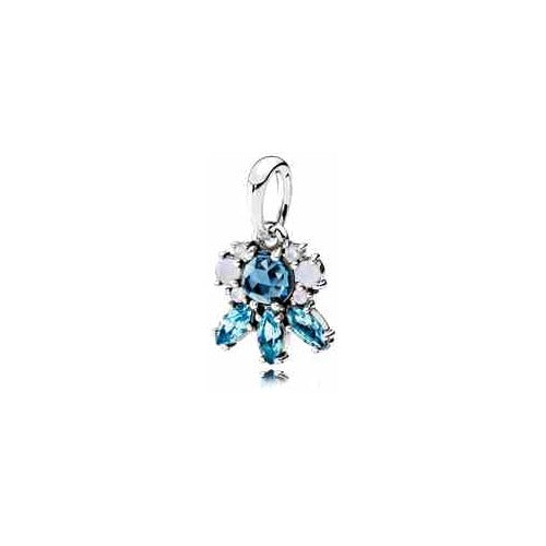 Charm Flor de Cristal Azul