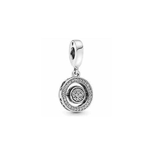 Charm Colgante Círculo Radiante de Plata Esterlina