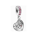 Charm Corazón Árbol de la Vida con Circonitas Rosas