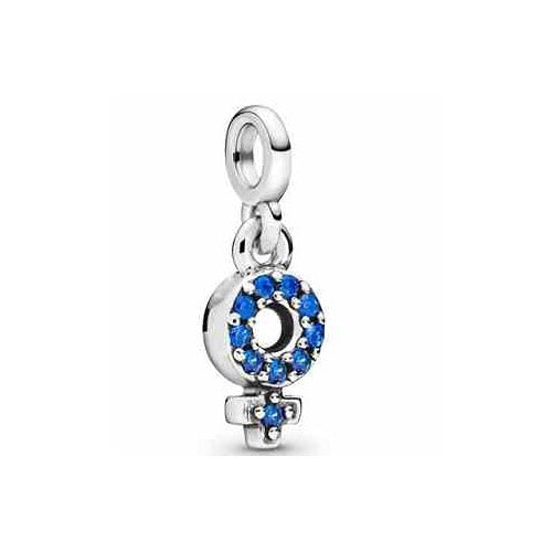 Charm Símbolo Femenino con Circonitas Azules