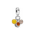 Charm "Best" con esferas naranjas y amarillas
