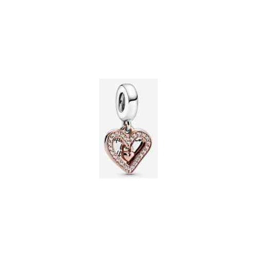 Charm Corazón con Doble Corazón y Grabado