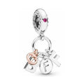 Charm "BFF" en Plata y plata Rosa