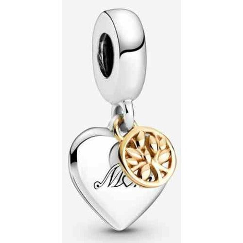 Charm Corazón "Mom" con Árbol de la Vida