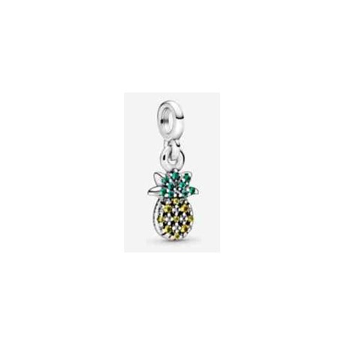 Dijes de Piña Brillante de Plata Esterlina