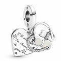 Charm Corazón "I'll always be there For you" con Gatito y Cristales