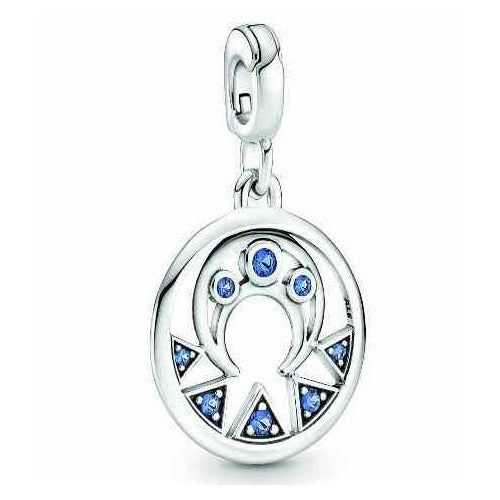 Charm Dije Luna y Triángulos con tipo Zafiros