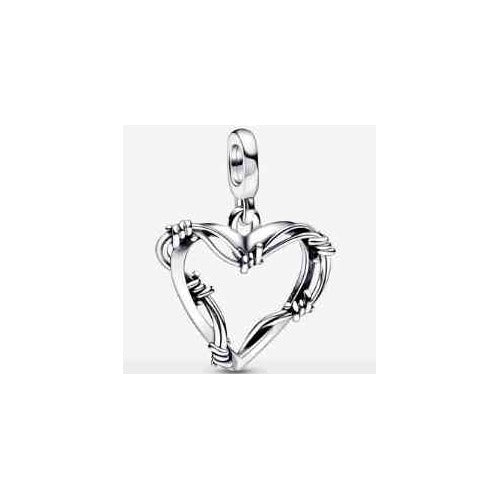 Corazón Atado por Abrazos en Plata