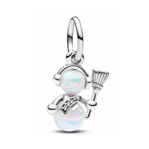 Charm Muñeco de Nieve con Escoba y Auriculares