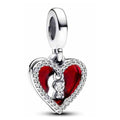 Charm Corazón con Llave y Circonitas