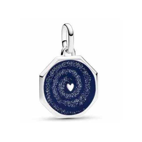 Charm Corazón Espiral Galáctico Azul