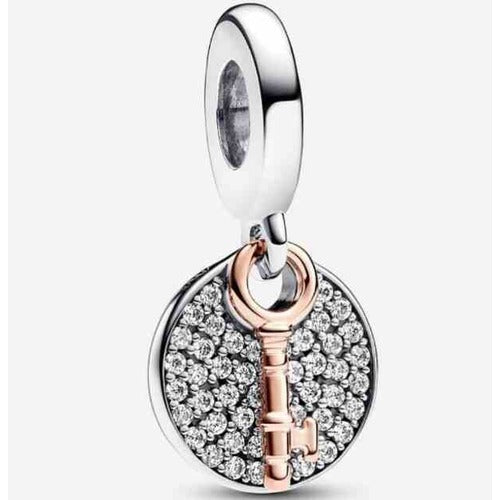 Dijes de Llave y Circulo con Brillantes