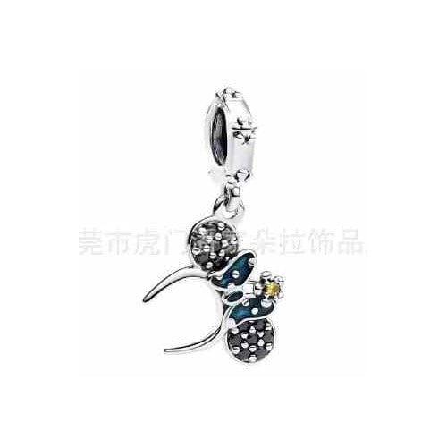 Charm Minnie Mouse con Flores en Plata
