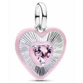 Corazón Radiante Rosa con Circonita