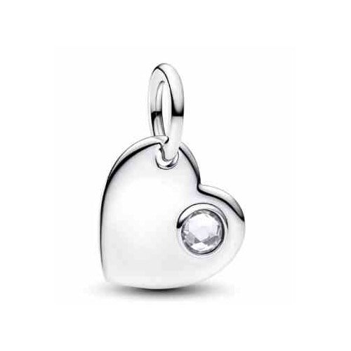 Corazón Brillante Charm Plata