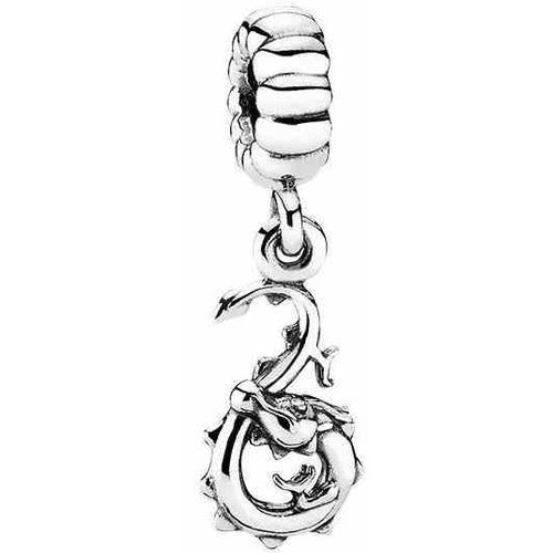 Charms Dije Dragón con Flor en Plata Esterlina