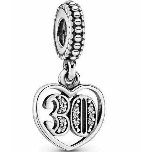 Charm Corazón "30" con Cristales